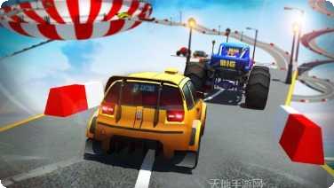 超级斜坡汽车跳跃玩法
