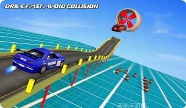 空中坡道汽车特技3D玩法介绍